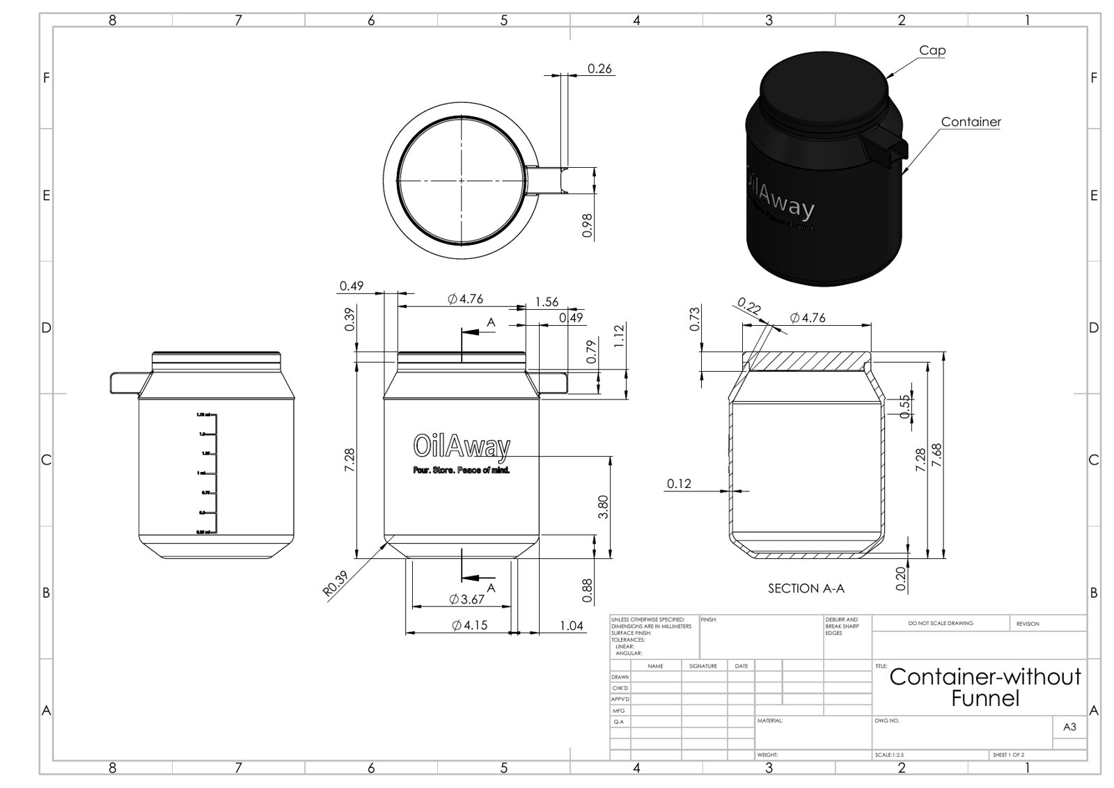 Container 2D Drawing — 3D model by Model Craft 3D