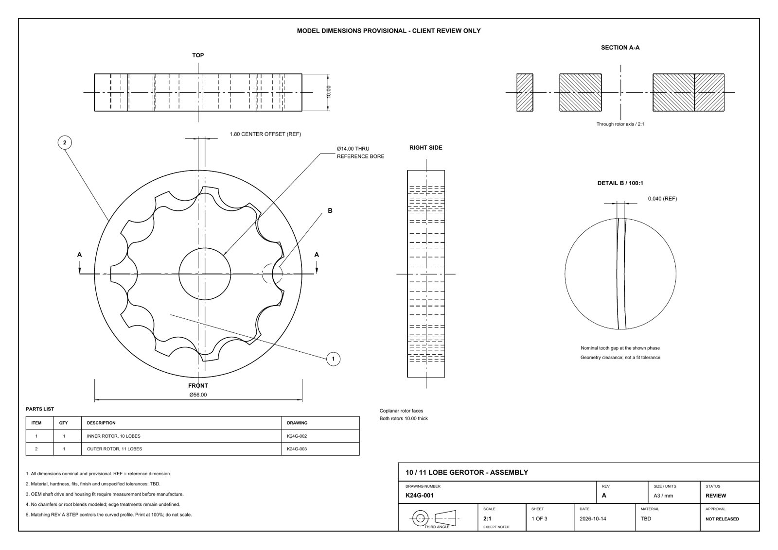 Gear Set 2D Drawing — 3D model by Model Craft 3D